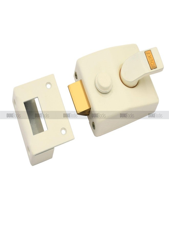 Duke Night Latch Door Lock, Ivory Finish, Weather-Proof with Keys and Installation Hardware | Night Latch | Door Width 25mm-45mm| NL-Ivory - Image 4